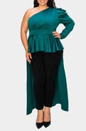 L I V D Nicolette One-Shoulder Peplum Top