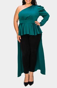 L I V D Nicolette One-Shoulder Peplum Top