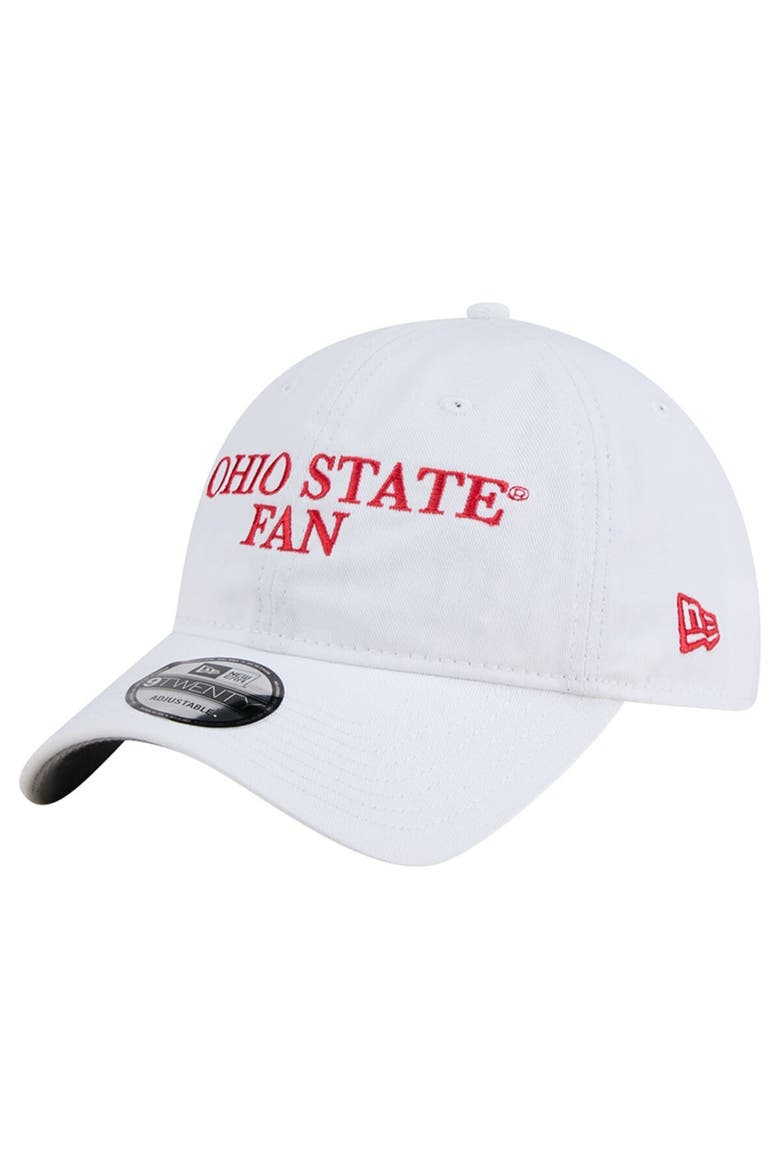 Men's New Era White Ohio State Buckeyes Fan 9TWENTY Adjustable Hat, Main, color, White