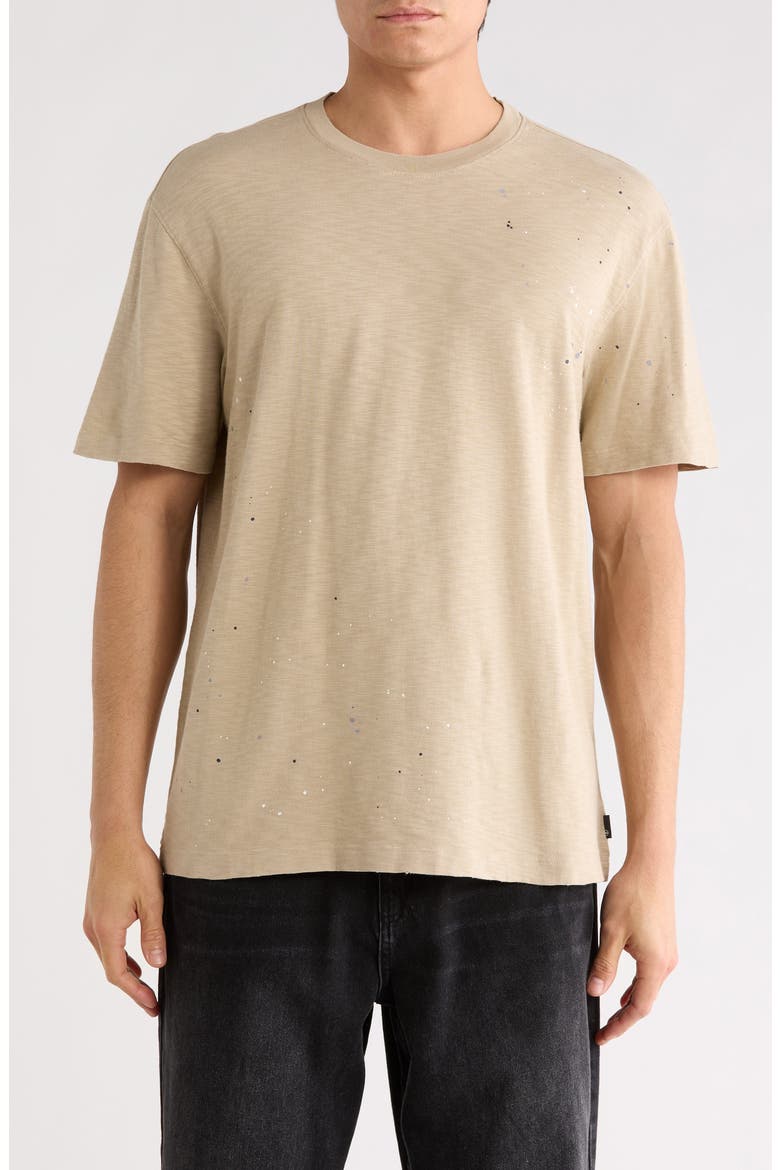 Wesley Crewneck T-Shirt, Main, color, STONE DOT NATURAL MULTI