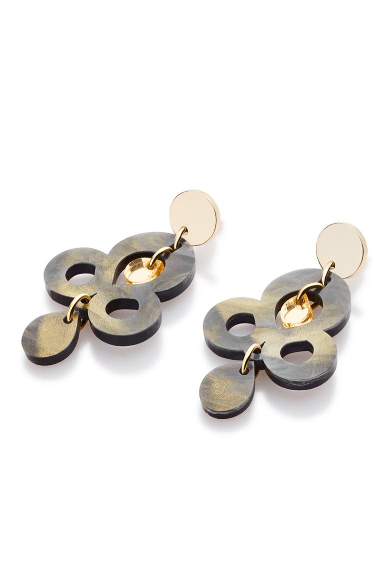 Mini Batik Earrings - Black Swirl, Alternate, color, Black Swirl