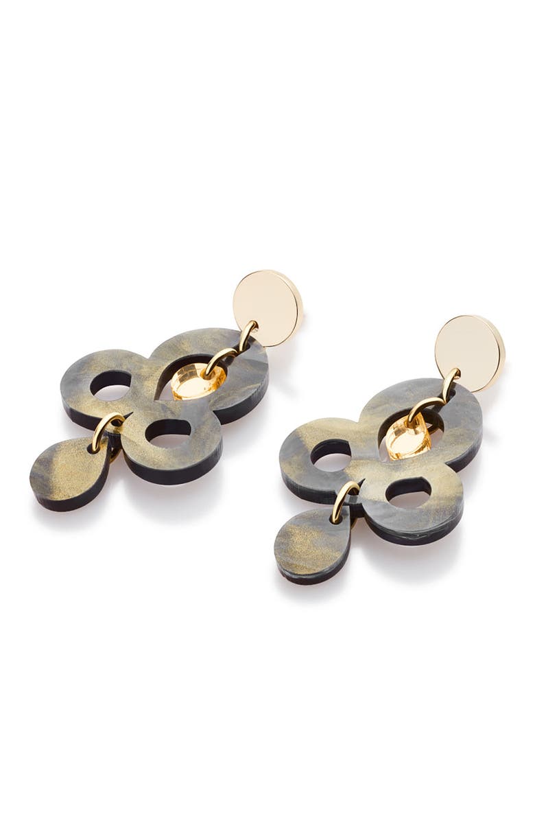 Toolally Mini Batik Earrings - Black Swirl, Alternate, color, Black Swirl