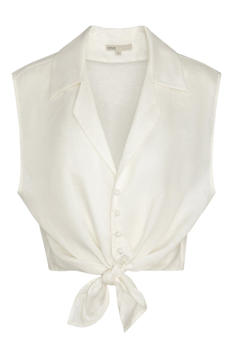 Onia Tie Front Shirt, Alternate, color, White