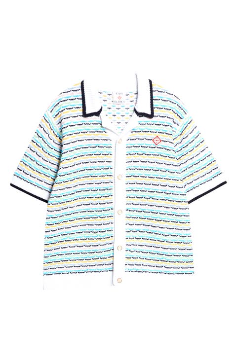 Stripe Cotton Reverse Jacquard Sweater