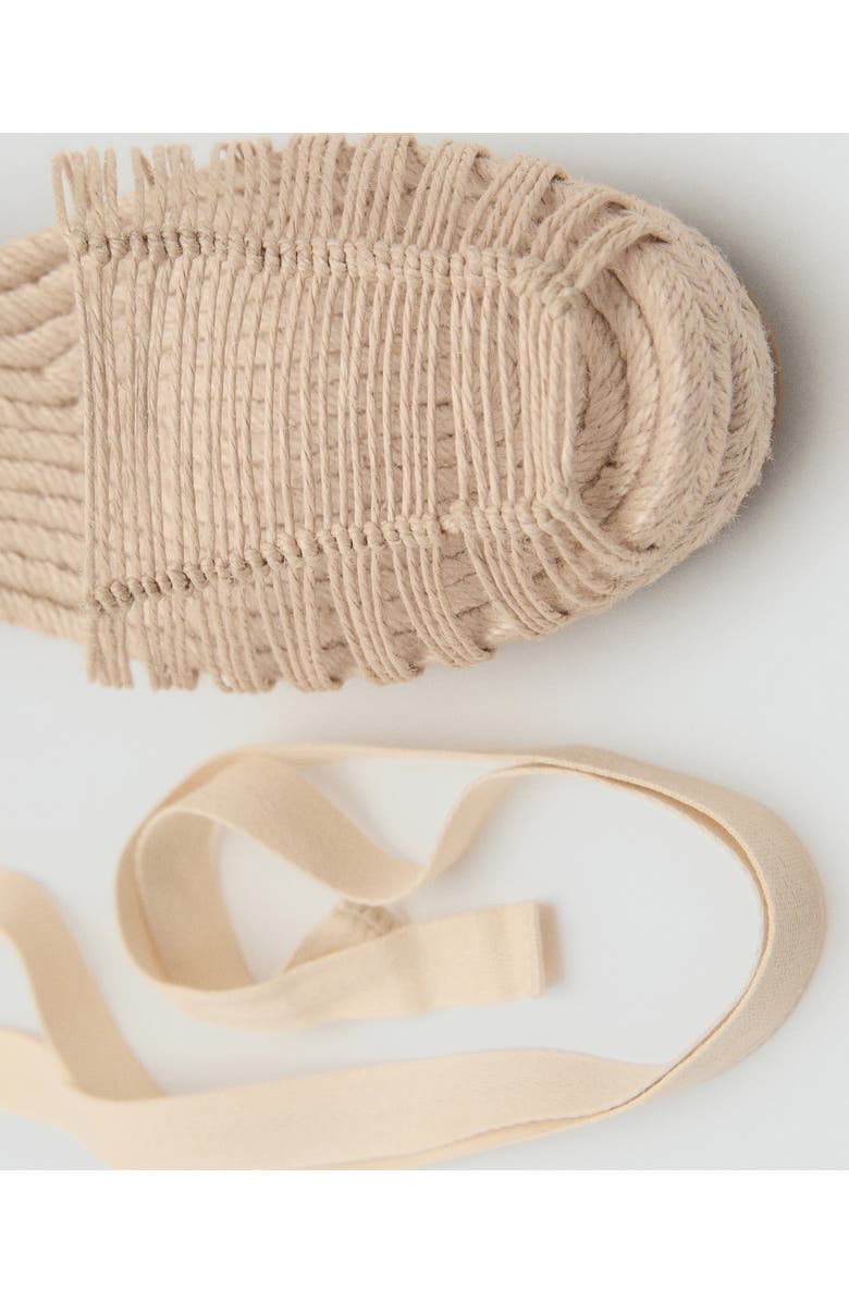 MANGO Ankle Wrap Espadrille Wedge Sandal, Alternate, color, Ecru