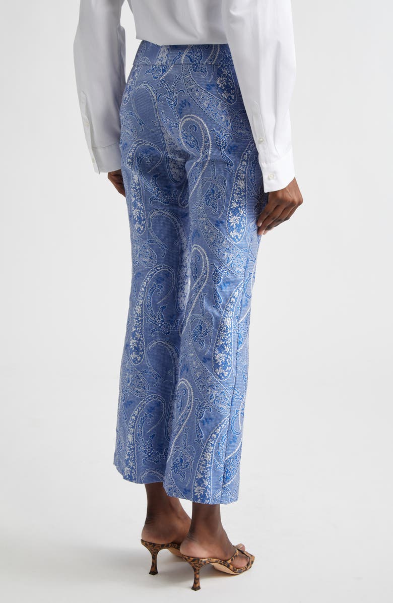 Etro Microcheck Embroidered Paisley Pants, Alternate, color, Multicolour On Blue Base