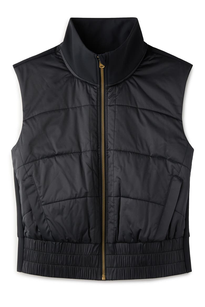 Chalet Quilted Water Repellent Vest, Alternate, color, PURE BLACK