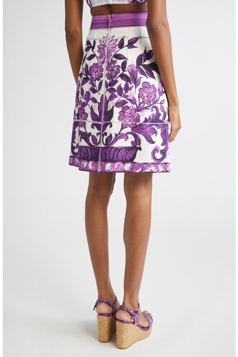 Majolica Print A-Line Skirt, Alternate, color, IP3TN MIX MAIOLICA VIOLA