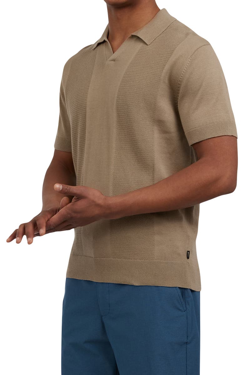 DKNY SPORTSWEAR Social Cotton Polo Sweater, Alternate, color, Cafe