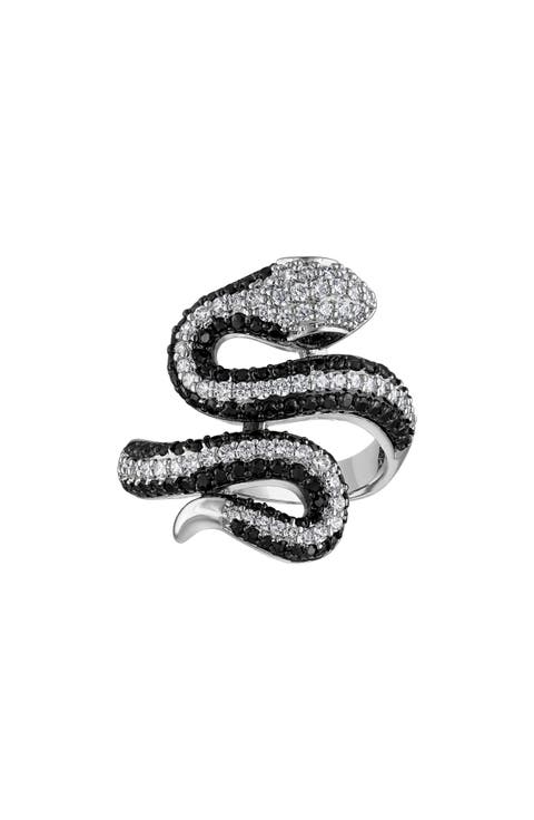 Snake Pavé Cubic Zirconia Ring