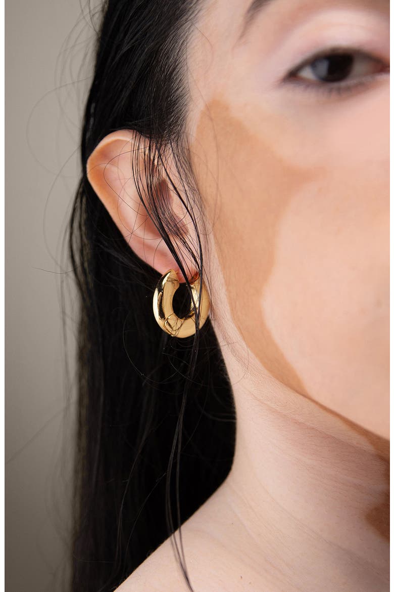 Sirso Midi Chubby Hoop Earrings, Alternate, color, Gold