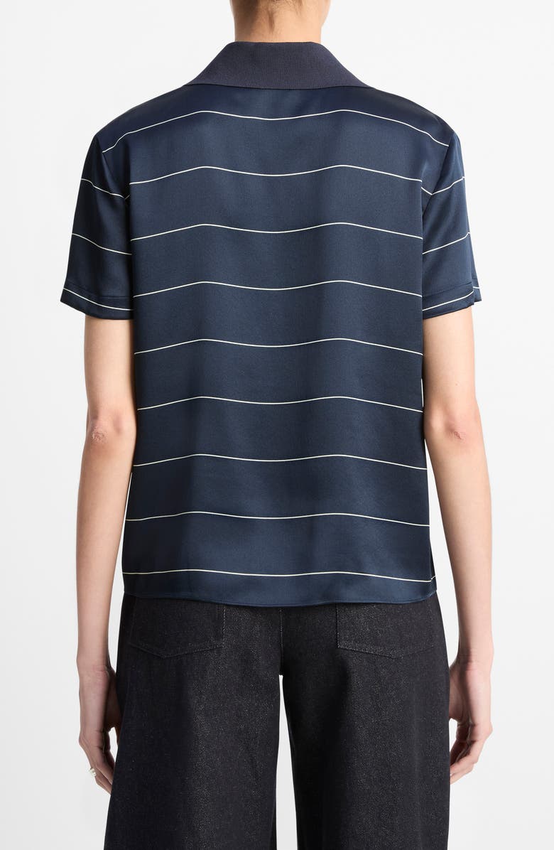 Vince Stripe Relaxed Fit Polo, Alternate, color, Coastal/Cream