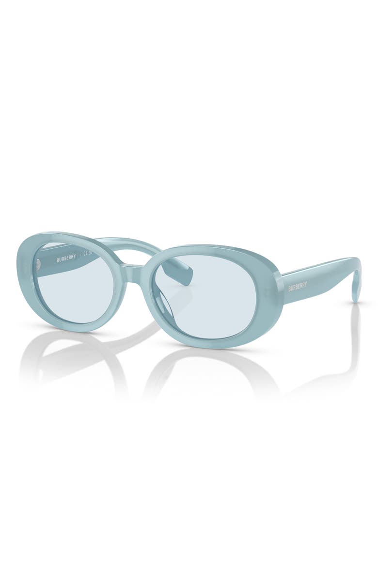 Burberry Kids' 48mm Oval Sunglasses, Alternate, color, Azure / Light Blue