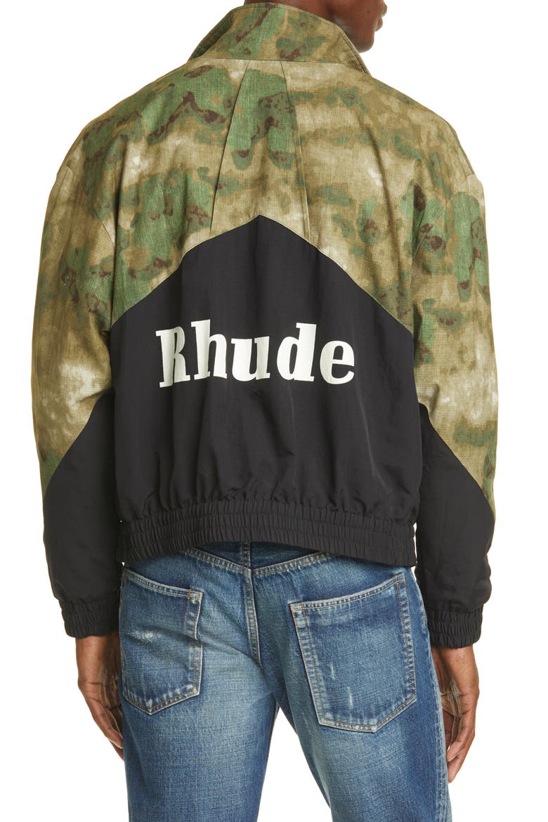 Camo Water Resistant Nylon Flight Jacket, Alternate, color, BLACK CAMO