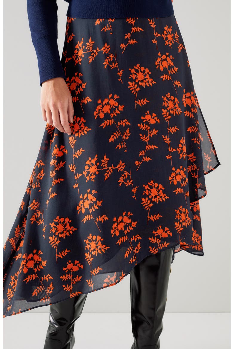 Krasner Midi Skirt, Alternate, color, BLU-NAVY MULTI