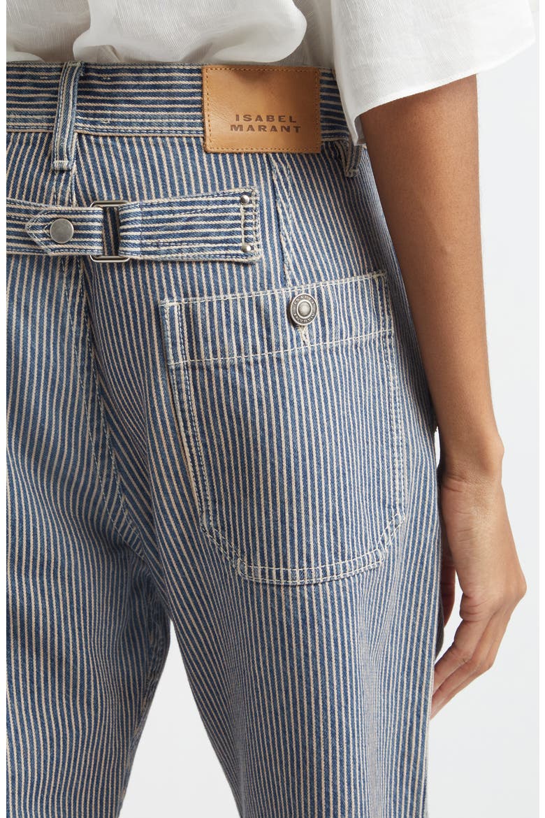 Ermina Hickory Stripe High Waist Straight Leg Jeans, Alternate, color, BLUE/ WHITE