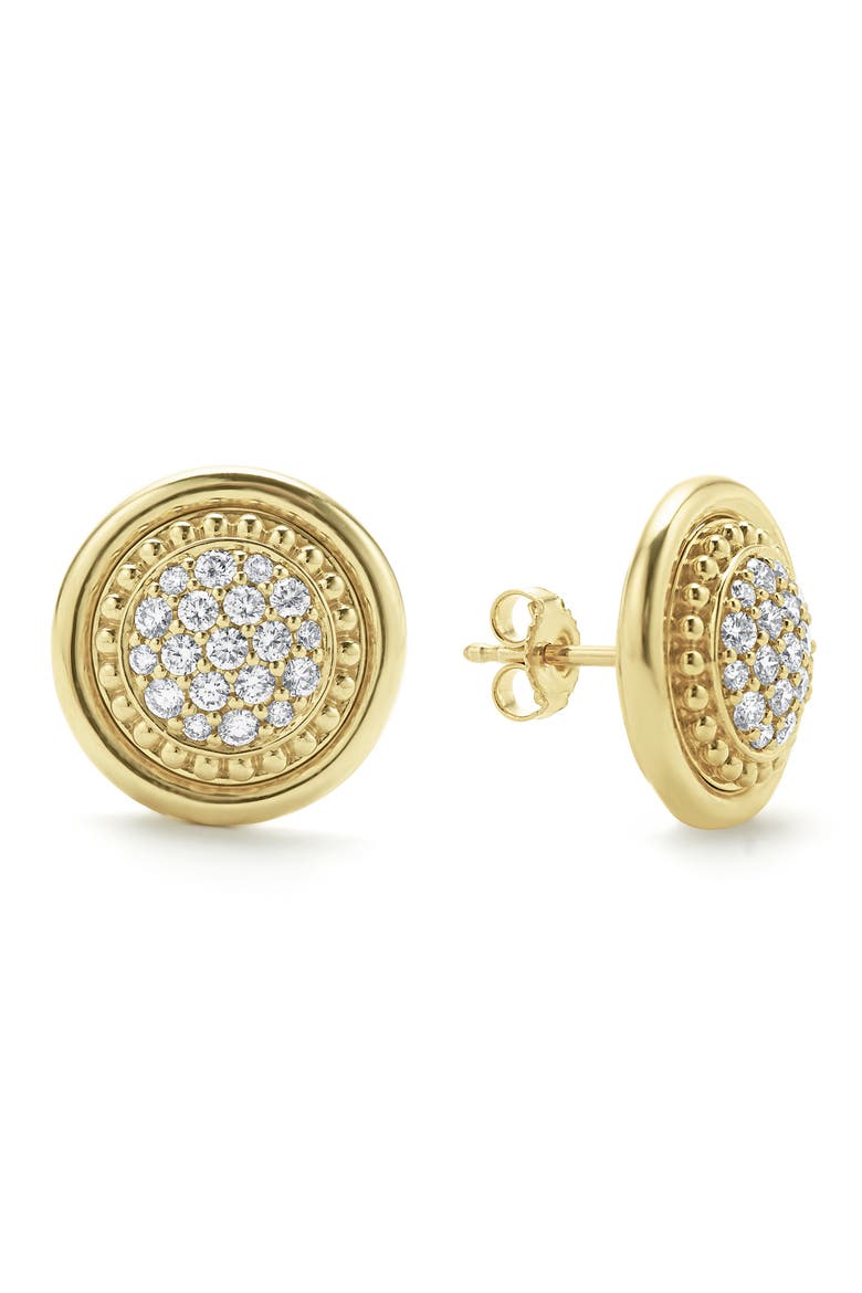 Meridan Pavé Diamond Stud Earrings, Main, color, GOLD
