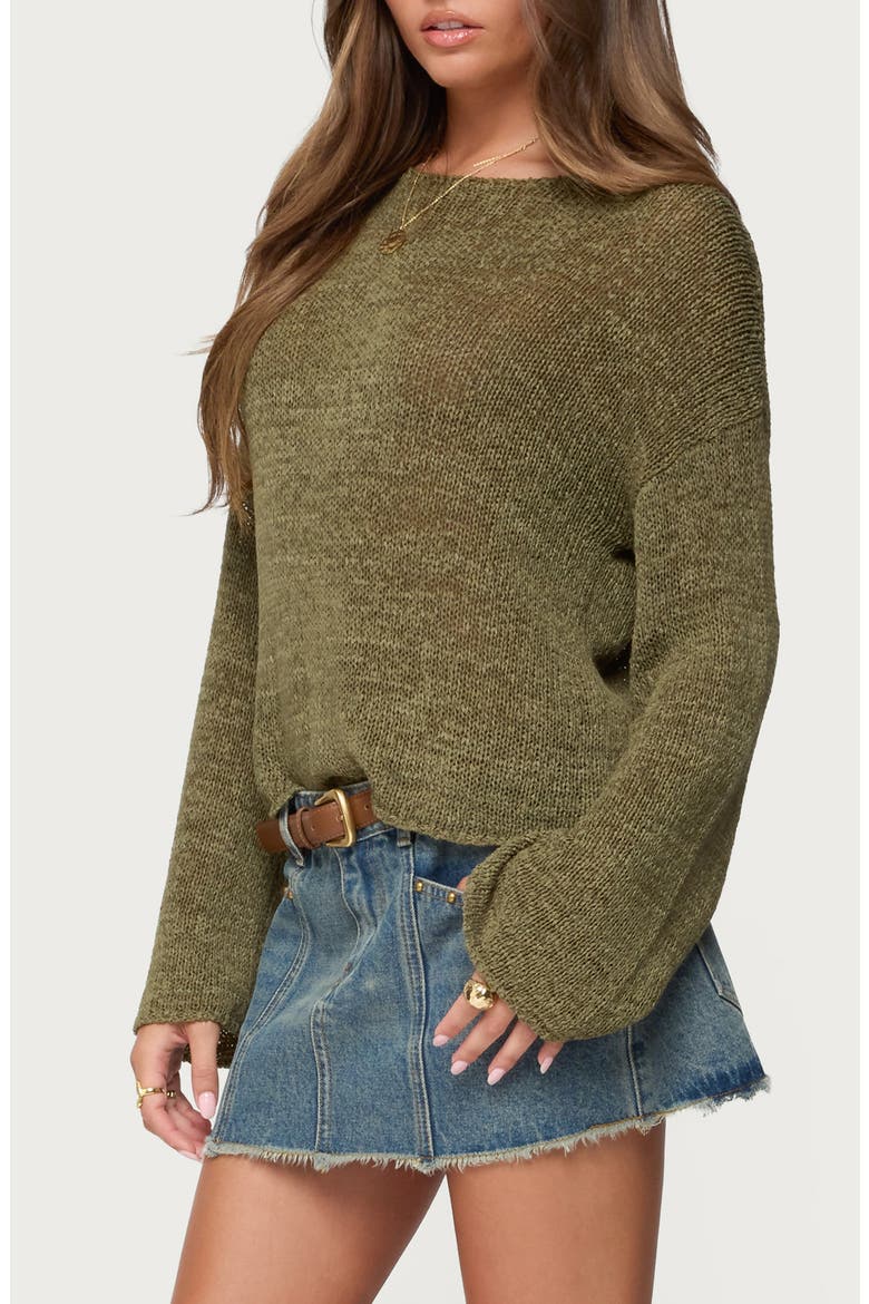 Drop Shoulder Sweater, Alternate, color, OLIVE