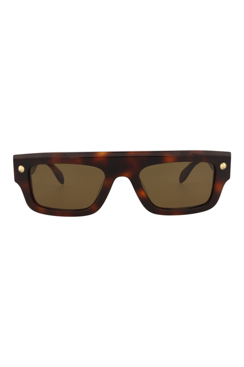 52mm Rectangular Sunglasses, Main, color, HAVANA HAVANA BROWN