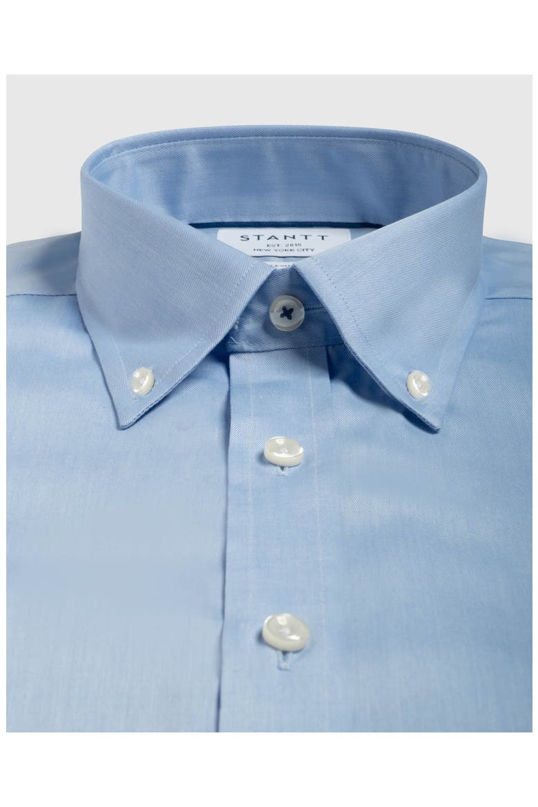 Contemporary Fit Wrinkle Resistant Cotton Twill Dress Shirt, Alternate, color, LIGHT BLUE