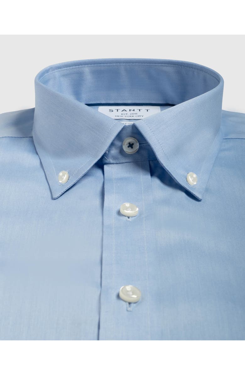 Stantt Contemporary Fit Wrinkle Resistant Cotton Twill Dress Shirt, Alternate, color, Light Blue