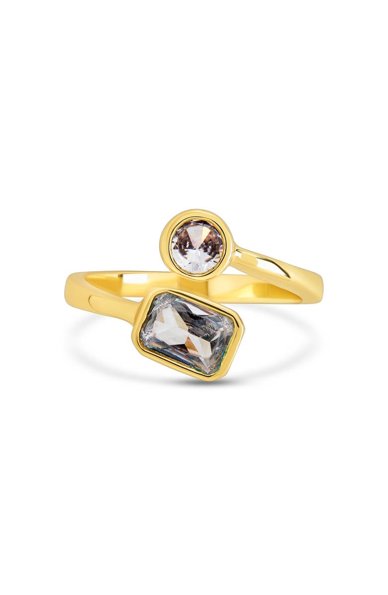 Sterling Forever Gracelyn CZ Crossover Ring, Alternate, color, Gold