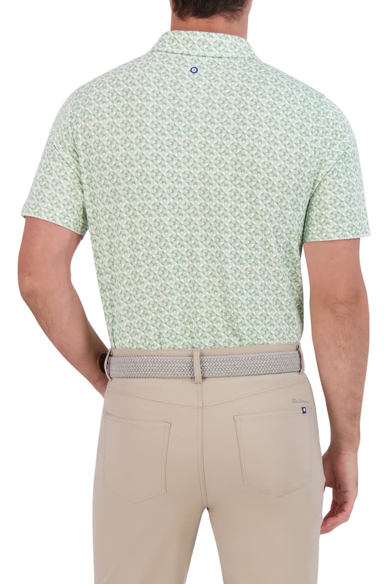 Optic Geometric Tech Terry Golf Polo, Alternate, color, SAGE