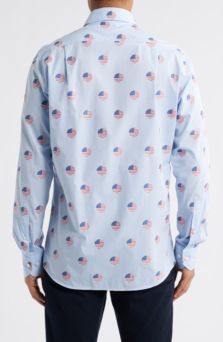 Scott Barber Flag Dot Jacquard Button-Up Shirt, Alternate, color,