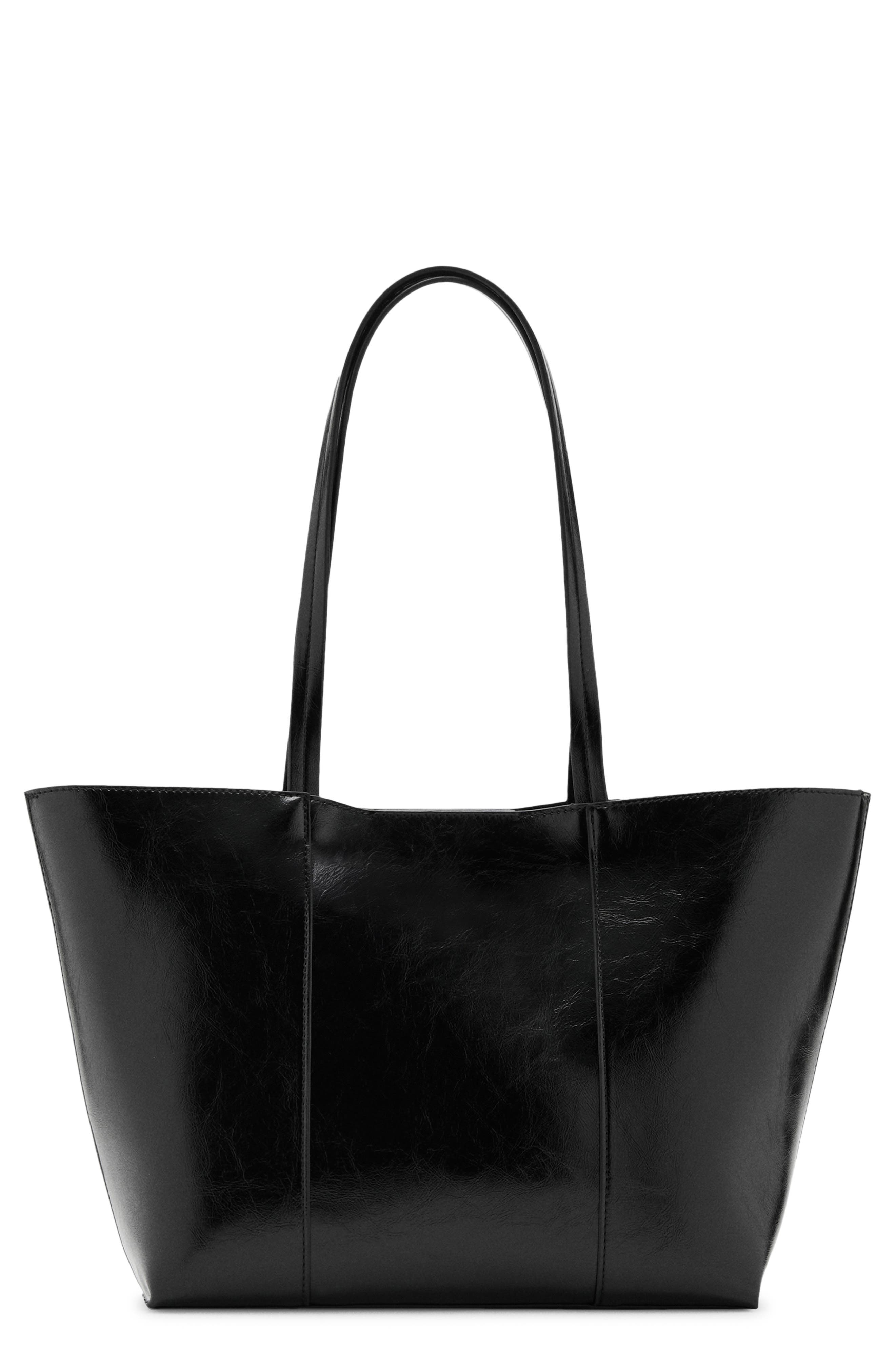 MANGO Medium Faux Leather Shopper Bag, Main, color, 