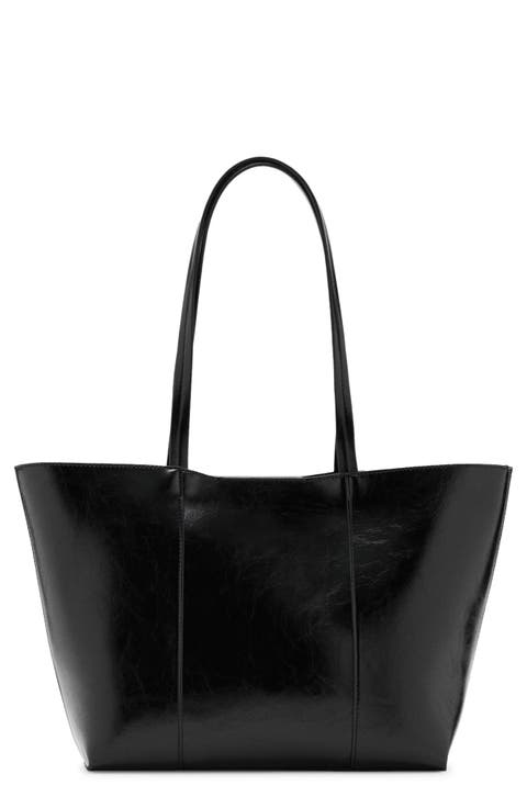 Medium Faux Leather Shopper Bag
