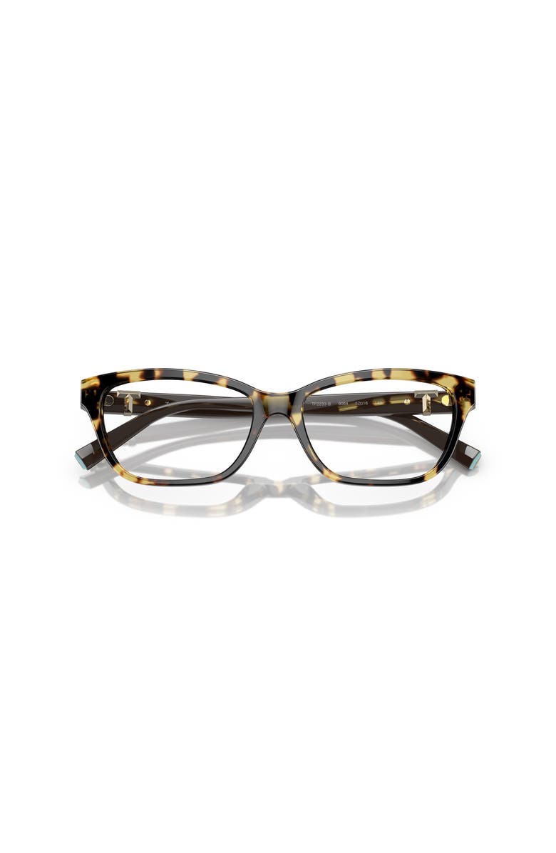 Tiffany & Co. 54mm Rectangle optical glasses, Alternate, color, Tortoise