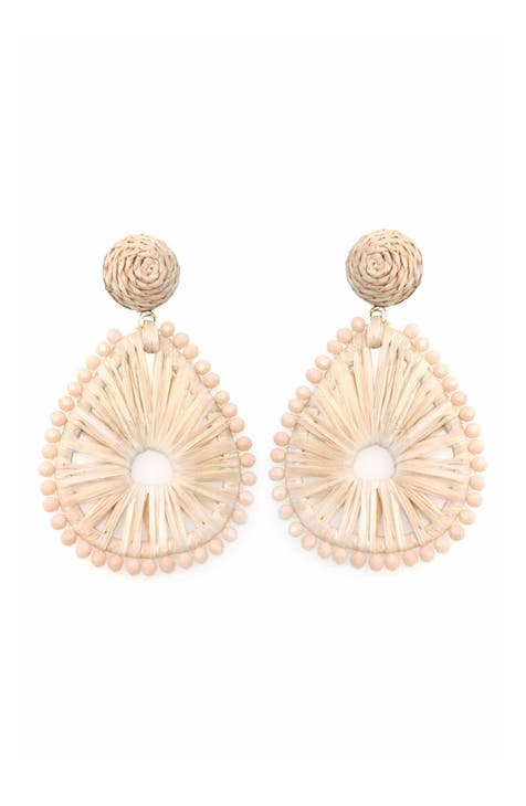 Raffia Crystal Drop Earrings