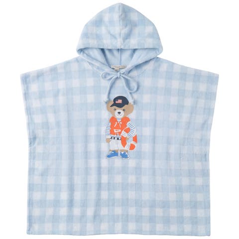 Bear Embroidered Cotton Terry Poncho (Baby)