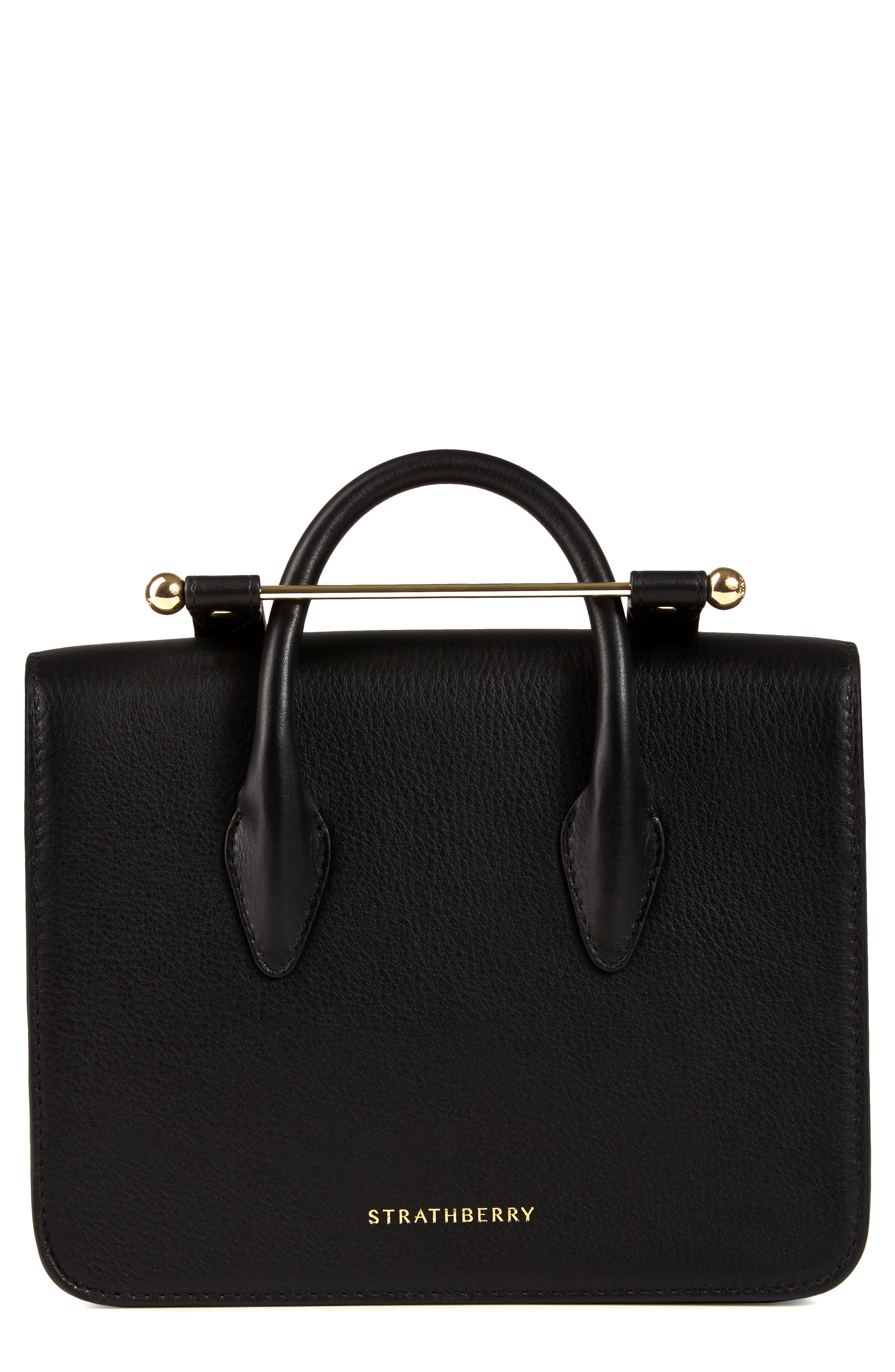 MC Mini Leather Crossbody Bag, Alternate, color, BLACK