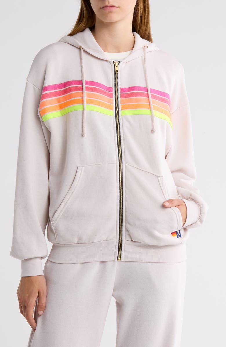 Aviator Nation 5-Stripe Zip Hoodie, Alternate, color, 