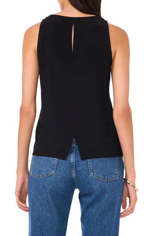 Shop Vince Camuto V-neck Split Back Tank In Rich Black