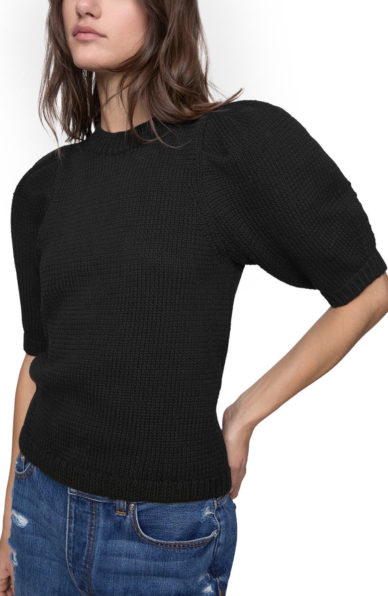 Rebecca Minkoff Celeste Puff Sleeve Cotton Blend Sweater, Alternate, color, 