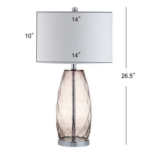 Jonathan Y Juliette 26.5" Glass/metal Led Table Lamp In Smoked Gray