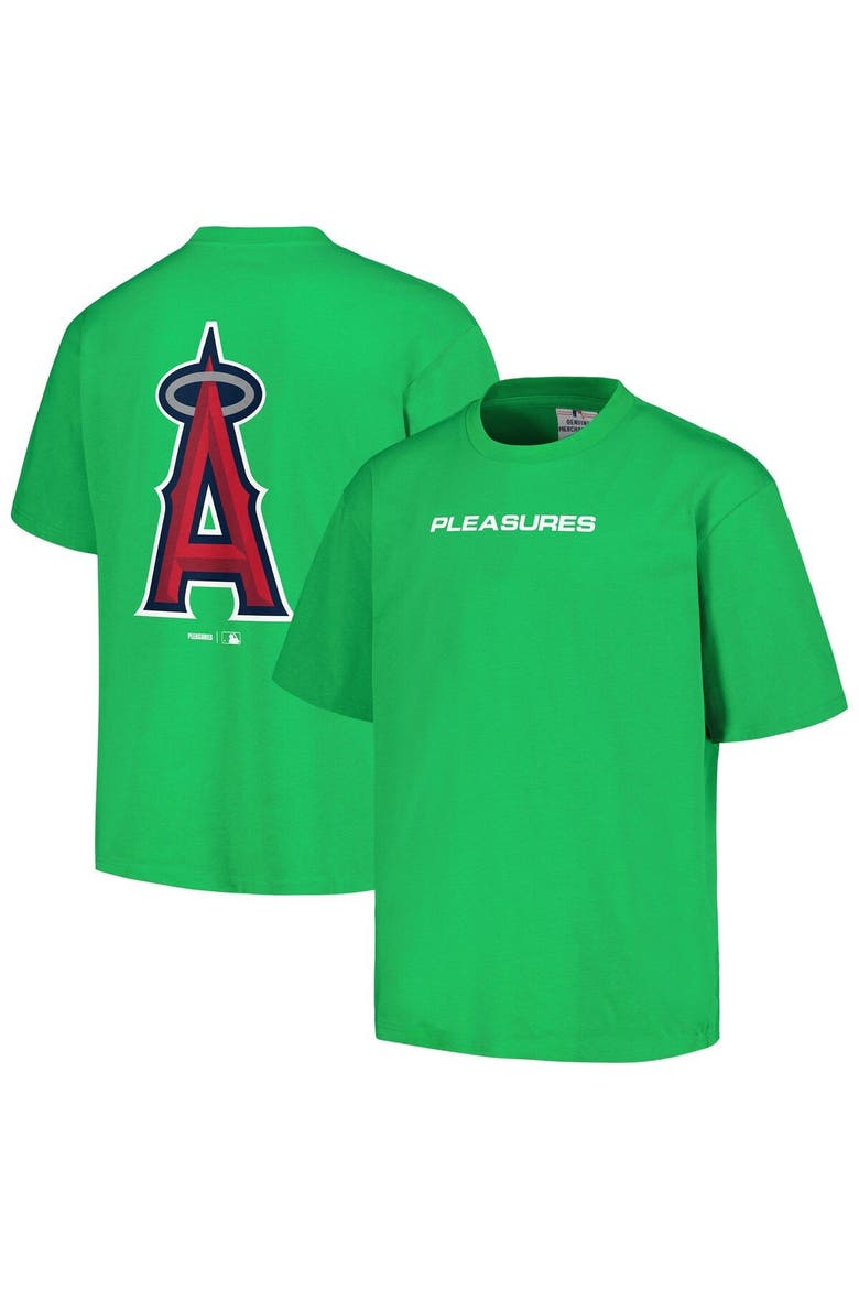 Men's PLEASURES  Green Los Angeles Angels Ballpark T-Shirt, Main, color, Green