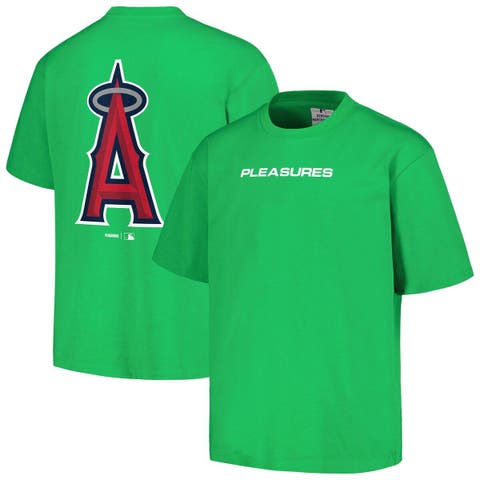 Men's PLEASURES  Green Los Angeles Angels Ballpark T-Shirt