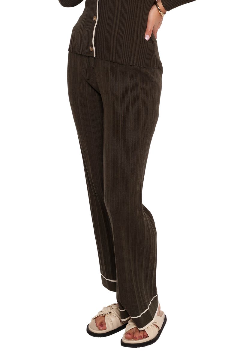 Petal & Pup Alondra Wide Leg Rib Pants, Alternate, color, Olive