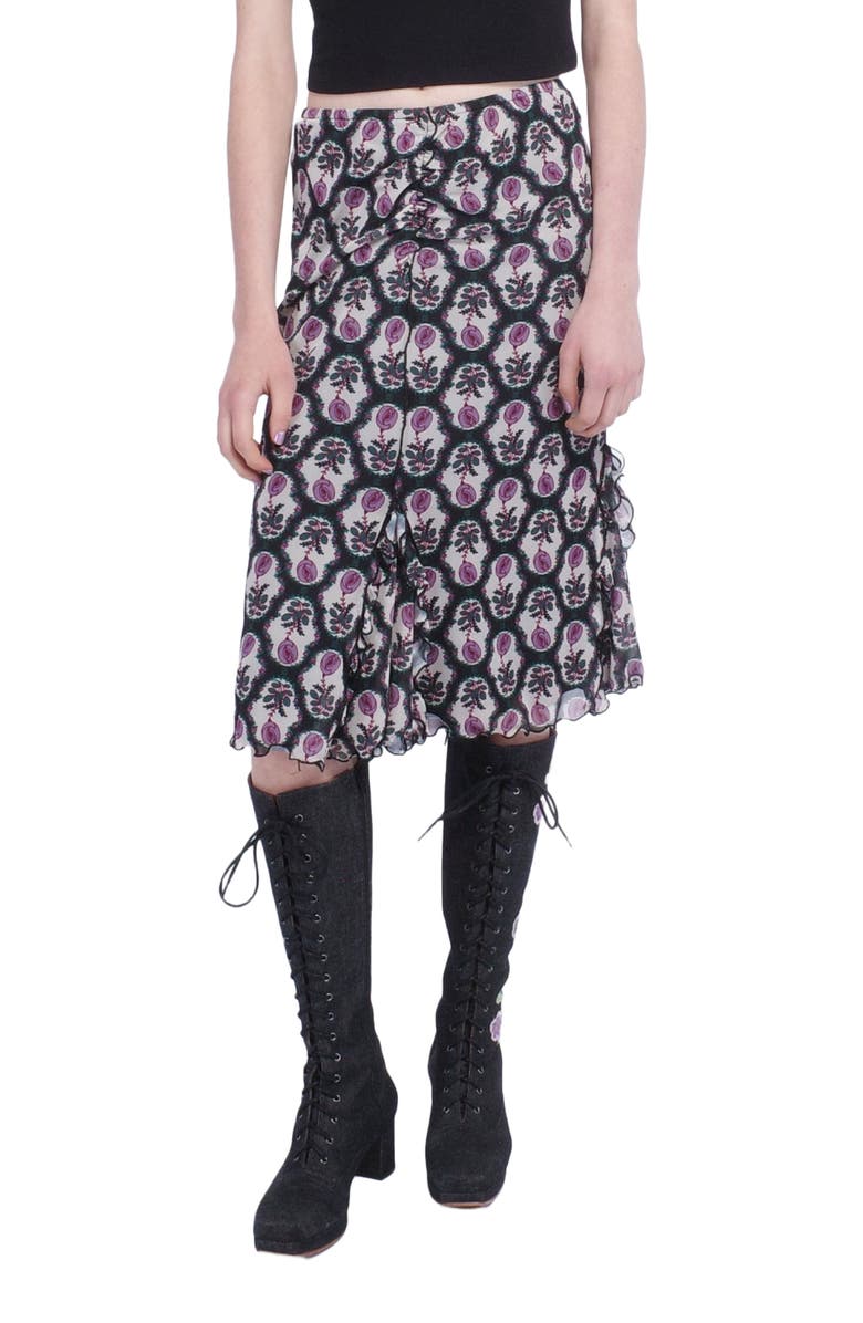 Anna Sui Sleeping Beauty Mesh Skirt, Main, color, 