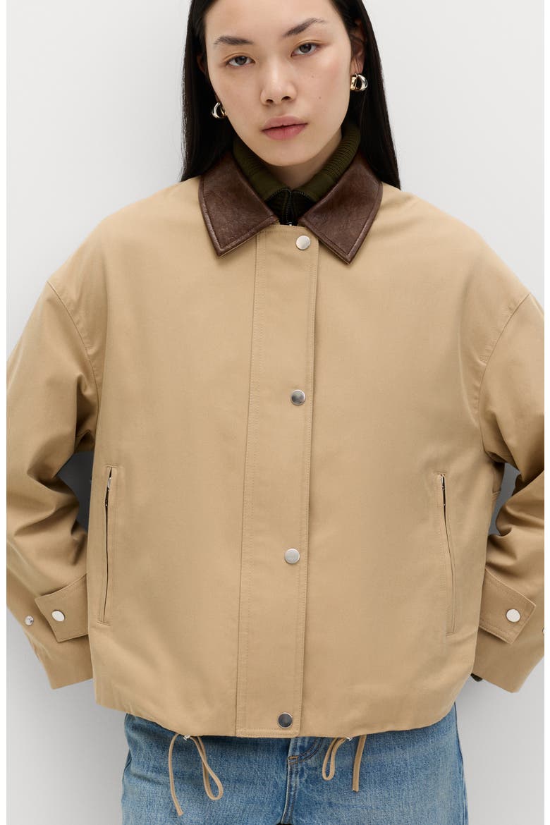 Cotton Blend Twill Bomber Jacket, Alternate, color, LIGHT NATURAL