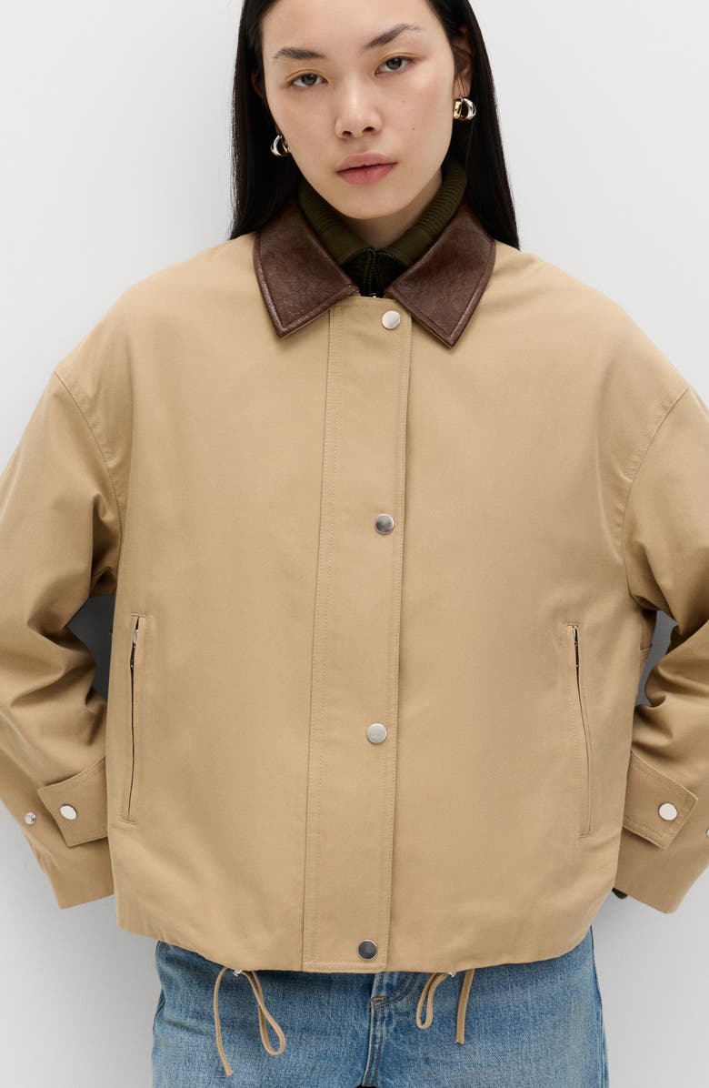 M&S Cotton Blend Twill Bomber Jacket, Alternate, color, Light Caramel Brown