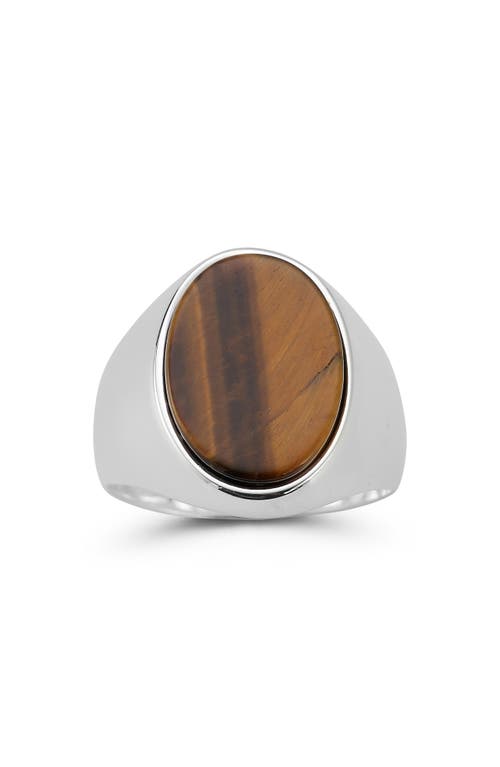 Yield Of Men Tigers Eye Ring In Silver