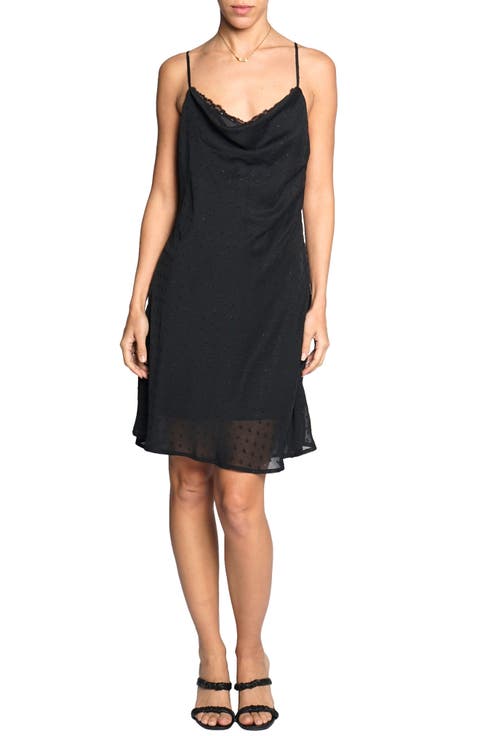 Cowl Neck Bias Cut Minidress