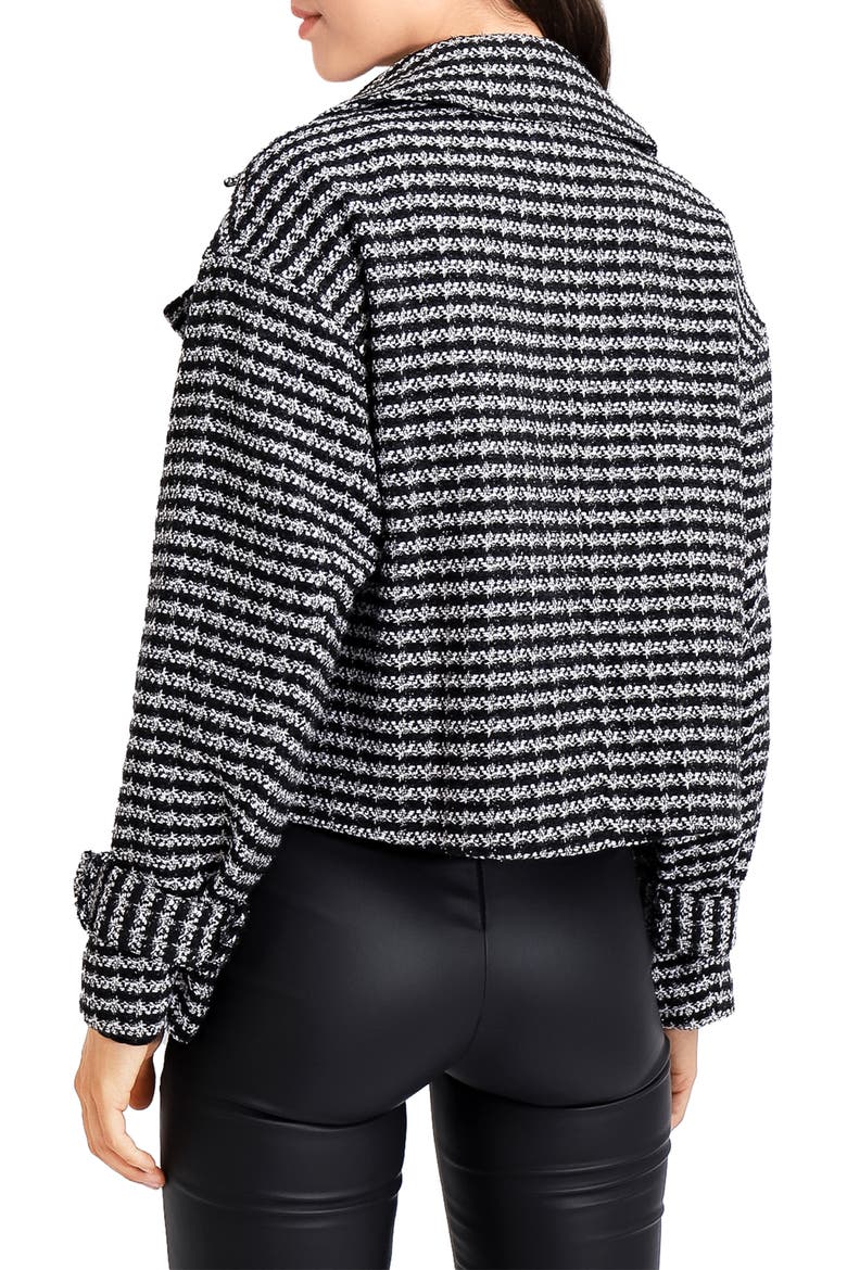 Power Over Me Tweed Jacket, Alternate, color, BLACK/ WHITE