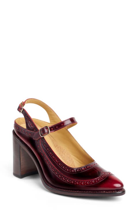Mrs. Russel Leather Slingback Mary Jane Pump
