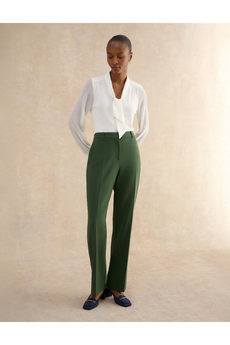 Bess High Waisted Straight Leg Trousers, Alternate, color, Khaki