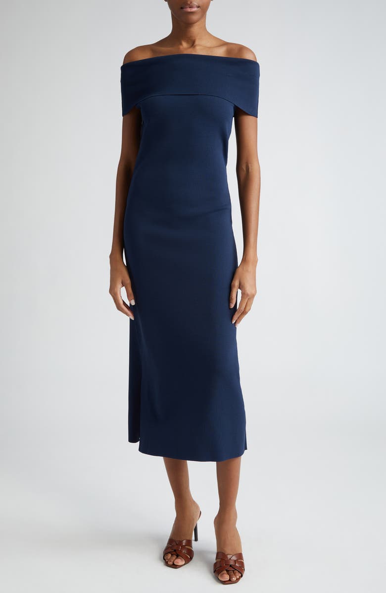 Max Mara Studio Aulla Off the Shoulder Knit Dress, Main, color, 